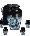 10-inch chess themed classic urn for women's ashes, 