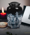 10-inch chess themed classic urn for women's ashes, 