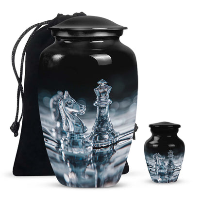 Personalized Chess Keepsake Urn for Human Ashes - 3-inch, 200 cu in - Yatskia