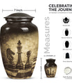 chess-themed aluminum cremation urn,