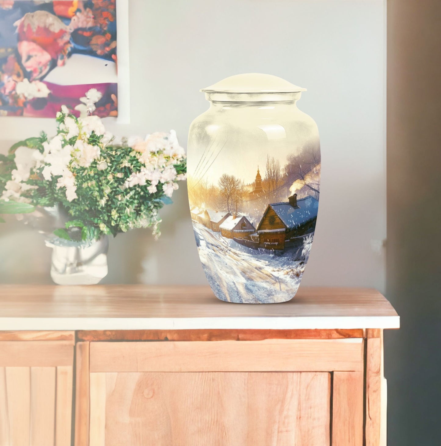 10-inch Snowflakes Urn