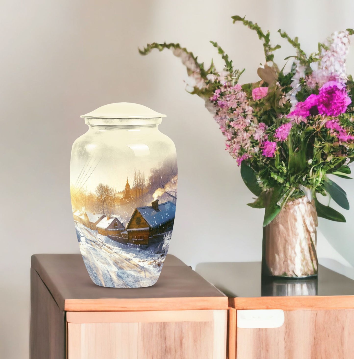 10-inch Snowflakes Urn