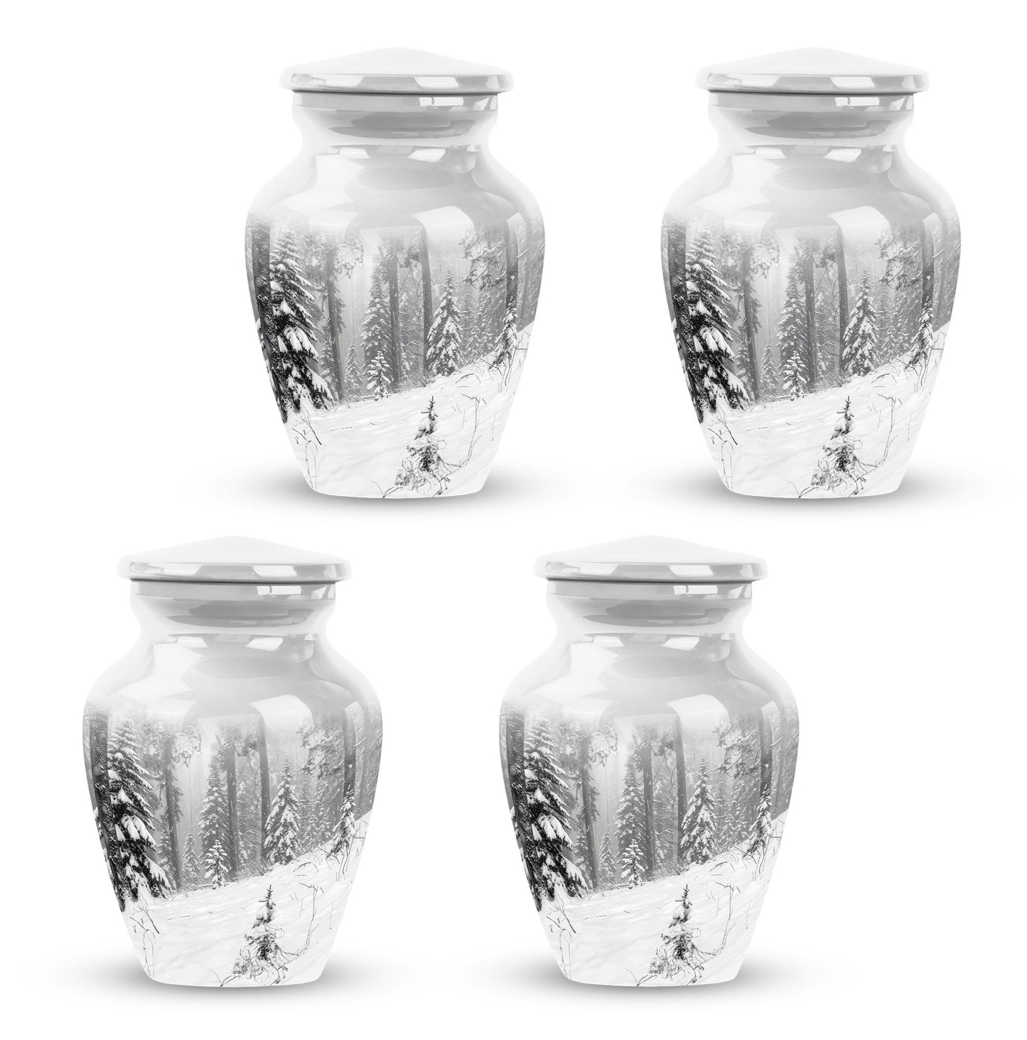 Handcrafted Snowflakes memorial urn for ashes.