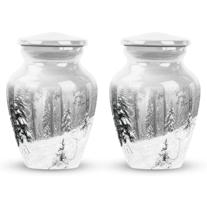 Handcrafted Snowflakes memorial urn for ashes.