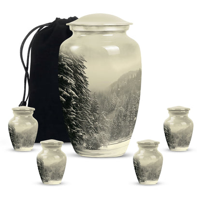 Personalized Winter Memorial Urn for Human Ashes - 10-inch, 200 cu in - Yatskia
