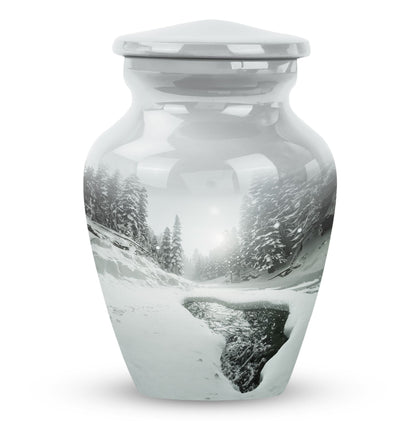 Personalized Winter Cremation Urn for Human Ashes - 10-inch, 200 cu in - Yatskia