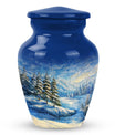 Snowflakes Small Urn Large Memorial, Funeral Urn For Ashes