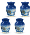 Snowflakes Small Urn Large Memorial, Funeral Urn For Ashes