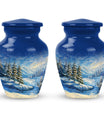Snowflakes Small Urn Large Memorial, Funeral Urn For Ashes