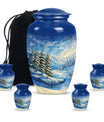 Snowflakes Small Urn Large Memorial, Funeral Urn For Ashes