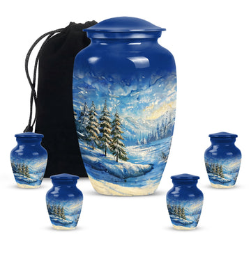 Large Urn With 4 Keepsake Urn