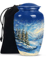 Snowflakes Small Urn Large Memorial, Funeral Urn For Ashes