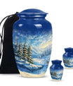 Snowflakes Small Urn Large Memorial, Funeral Urn For Ashes