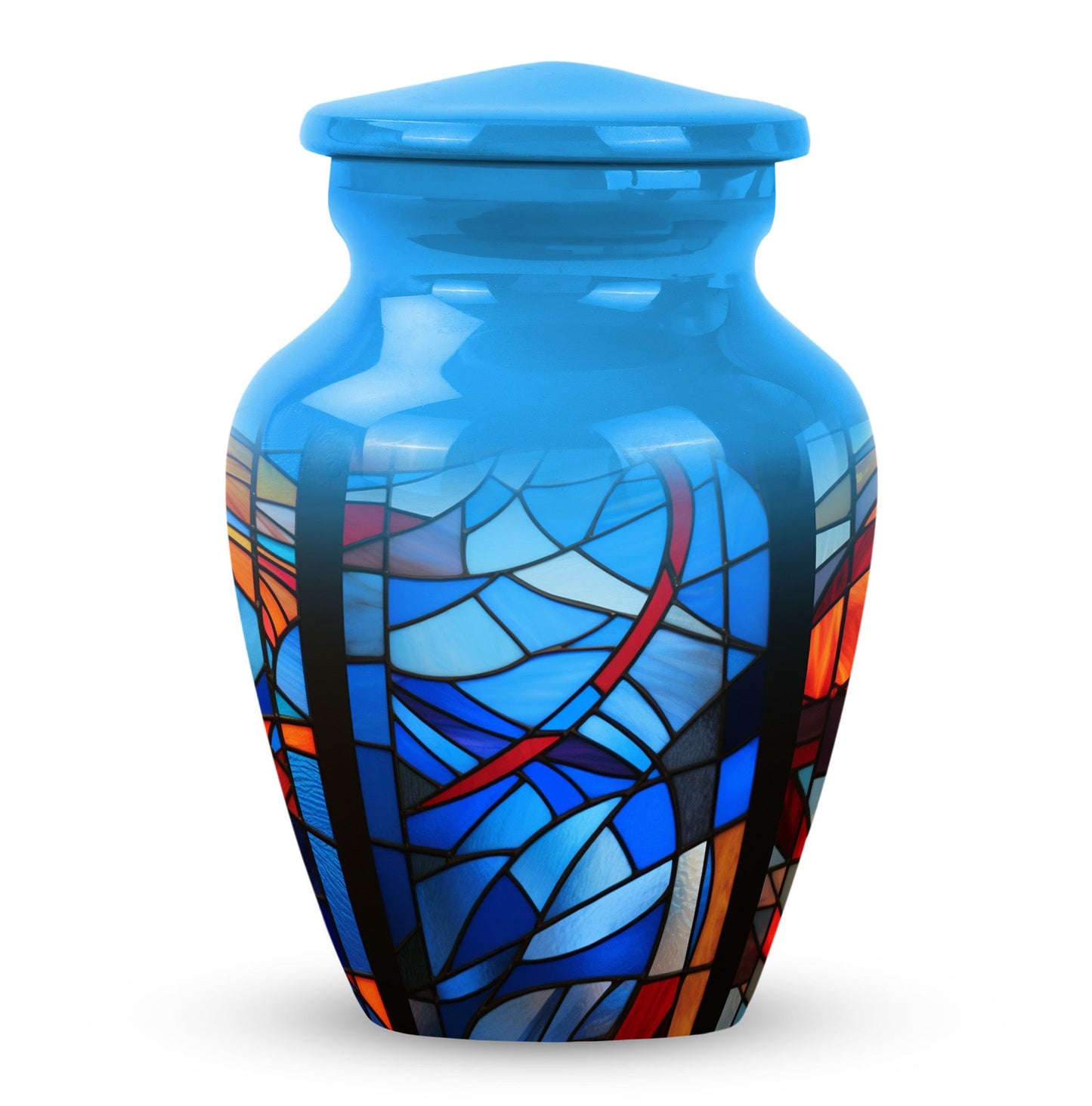 Glass Stained Glass Keepsake Urn for Human Ashes - 3-inch, 200 cu in - Yatskia