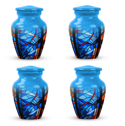 Glass Stained Glass Keepsake Urn for Human Ashes - 3-inch, 200 cu in - Yatskia