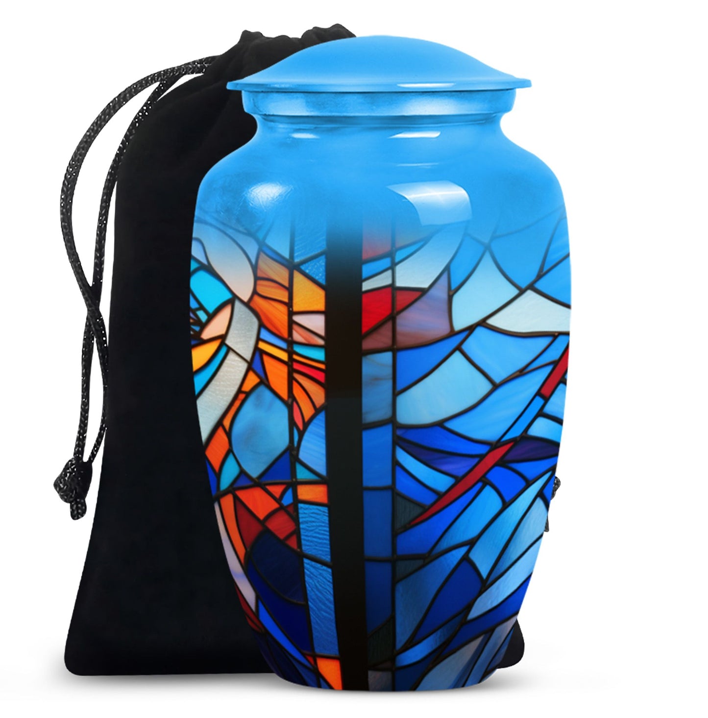 Stained glass urn for female ashes