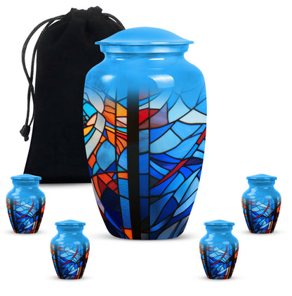 Stained glass urn for female ashes