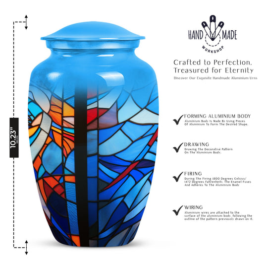 Stained glass urn for female ashes