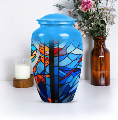 Stained glass urn for female ashes