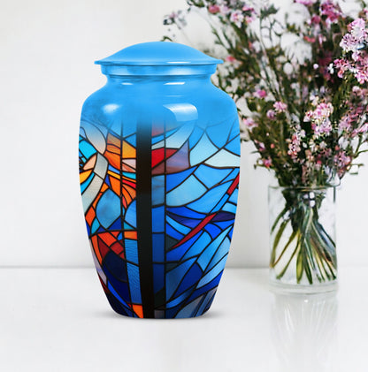 Stained glass urn for female ashes
