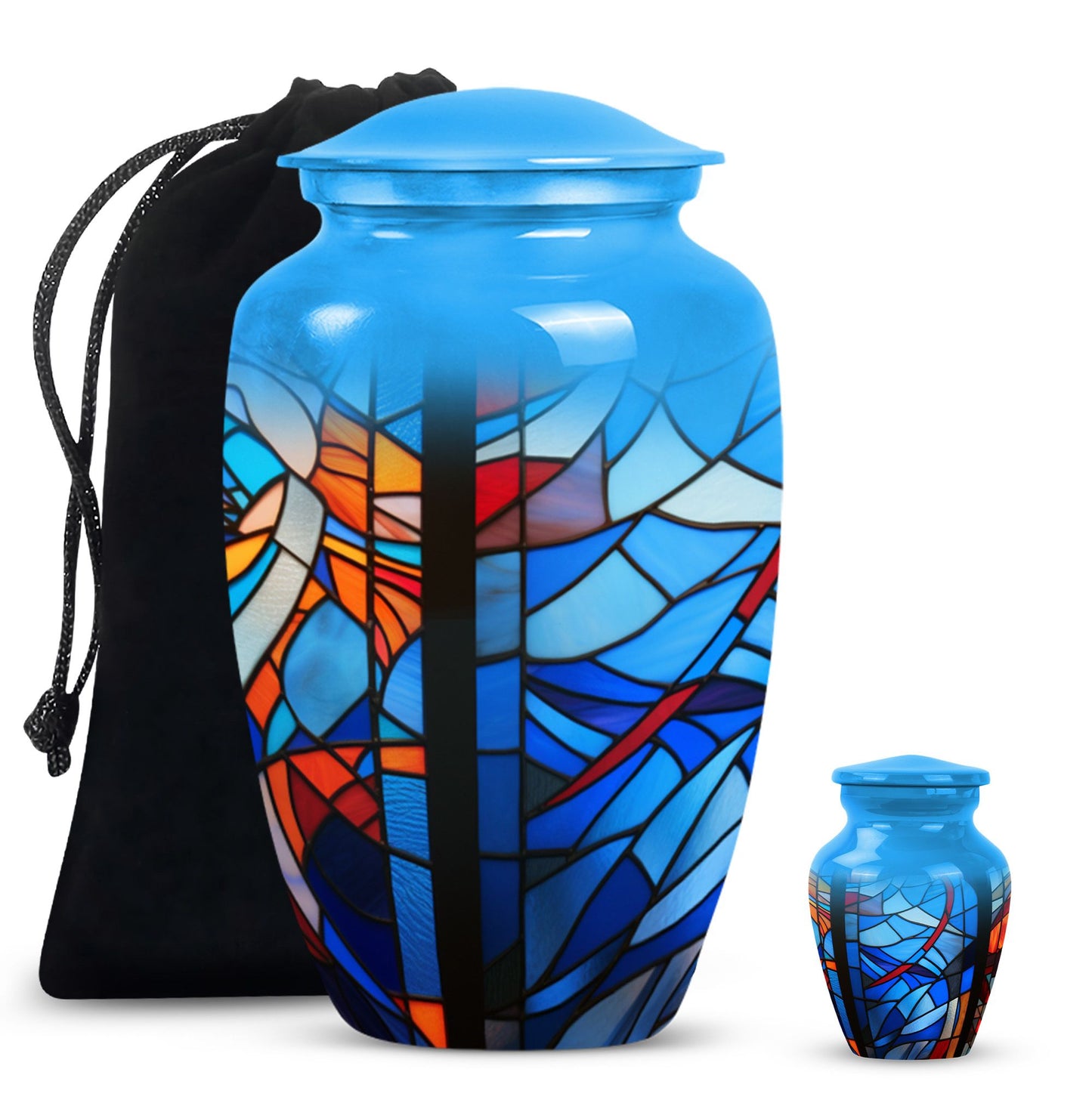 Stained glass urn for female ashes