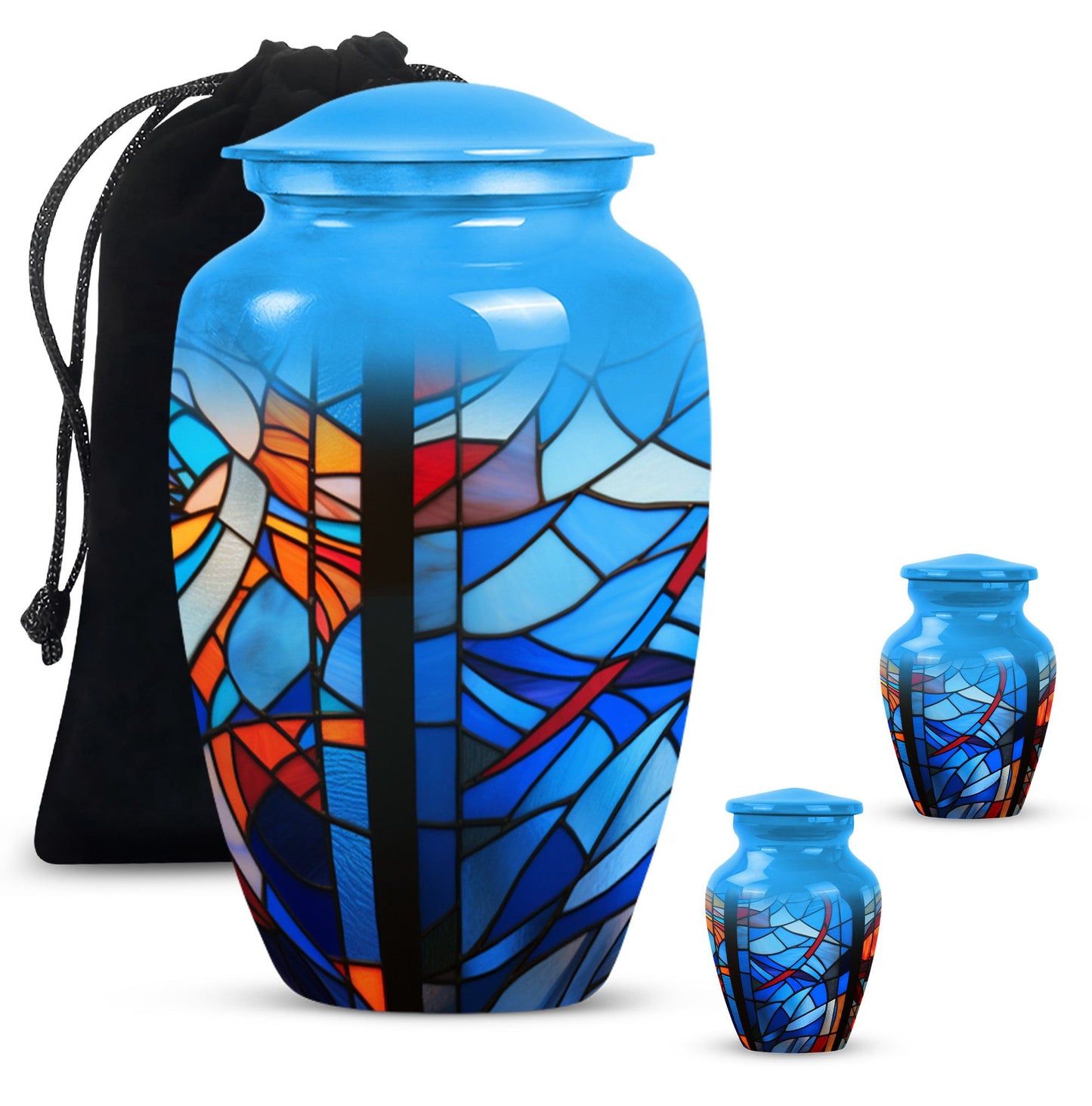 Stained glass urn for female ashes