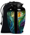 Stained Glass Urn For Ashes Memorial, Funeral Shape Urn