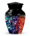 10 inch classic stained glass urn,.