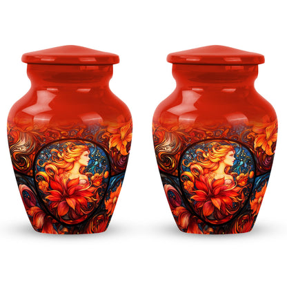 Glass Stained Glass Memorial Urn for Human Ashes - 10-inch, 200 cu in - Yatskia