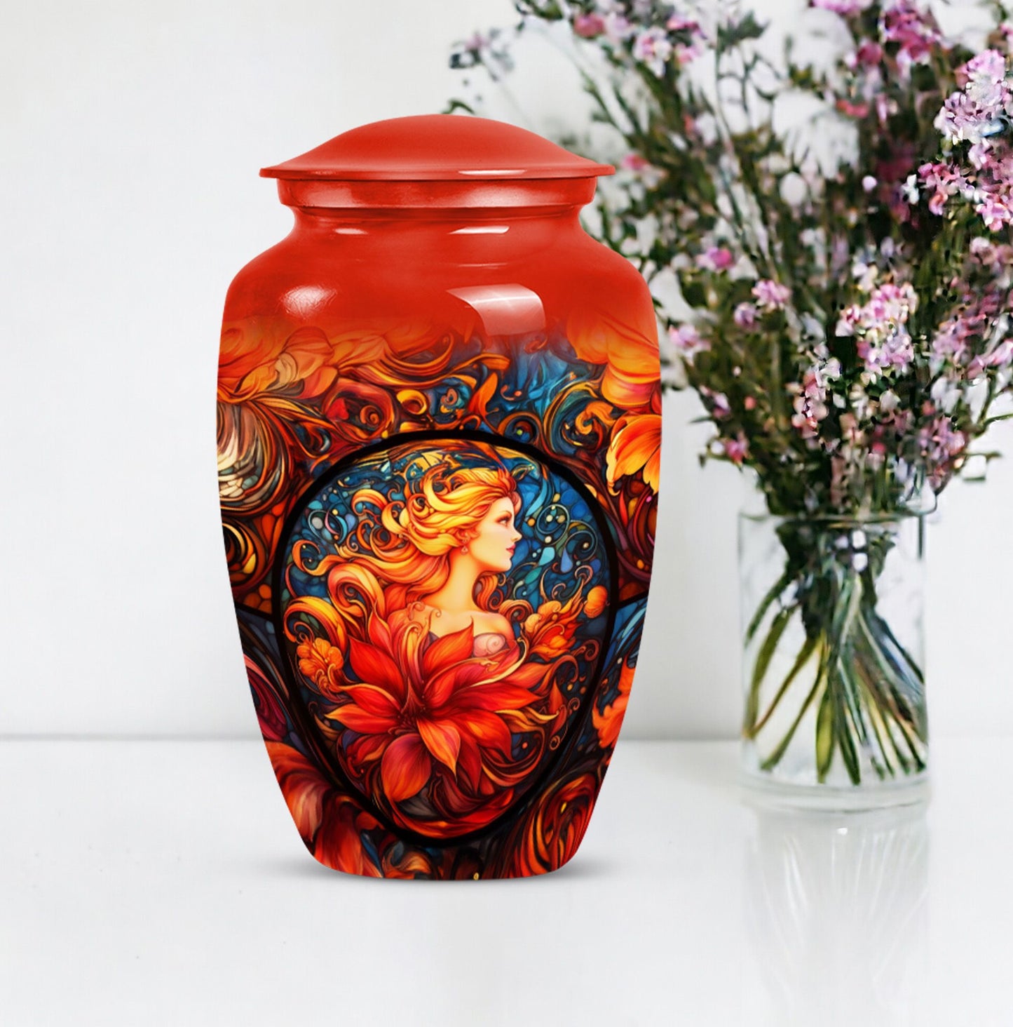 10-inch stained glass Classic urn for cremation ashes