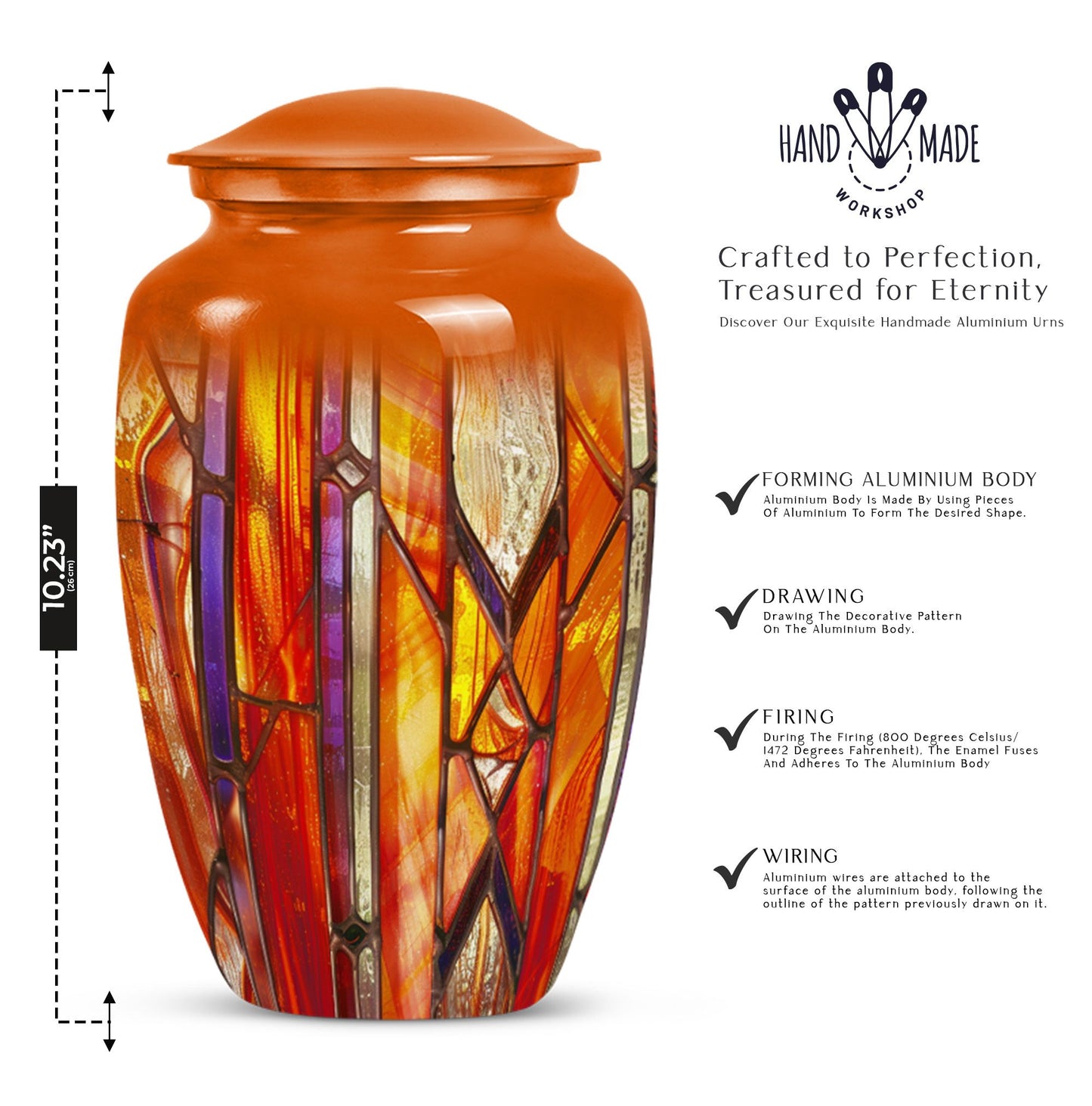 stained glass urn for adult male ashes