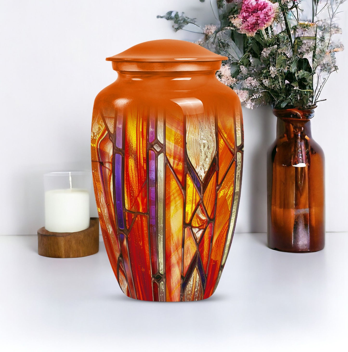stained glass urn for adult male ashes