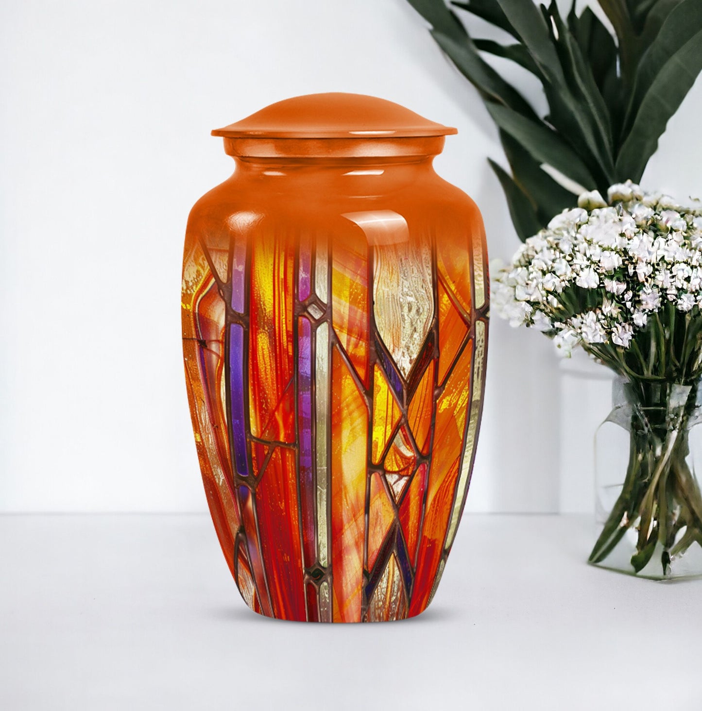 stained glass urn for adult male ashes