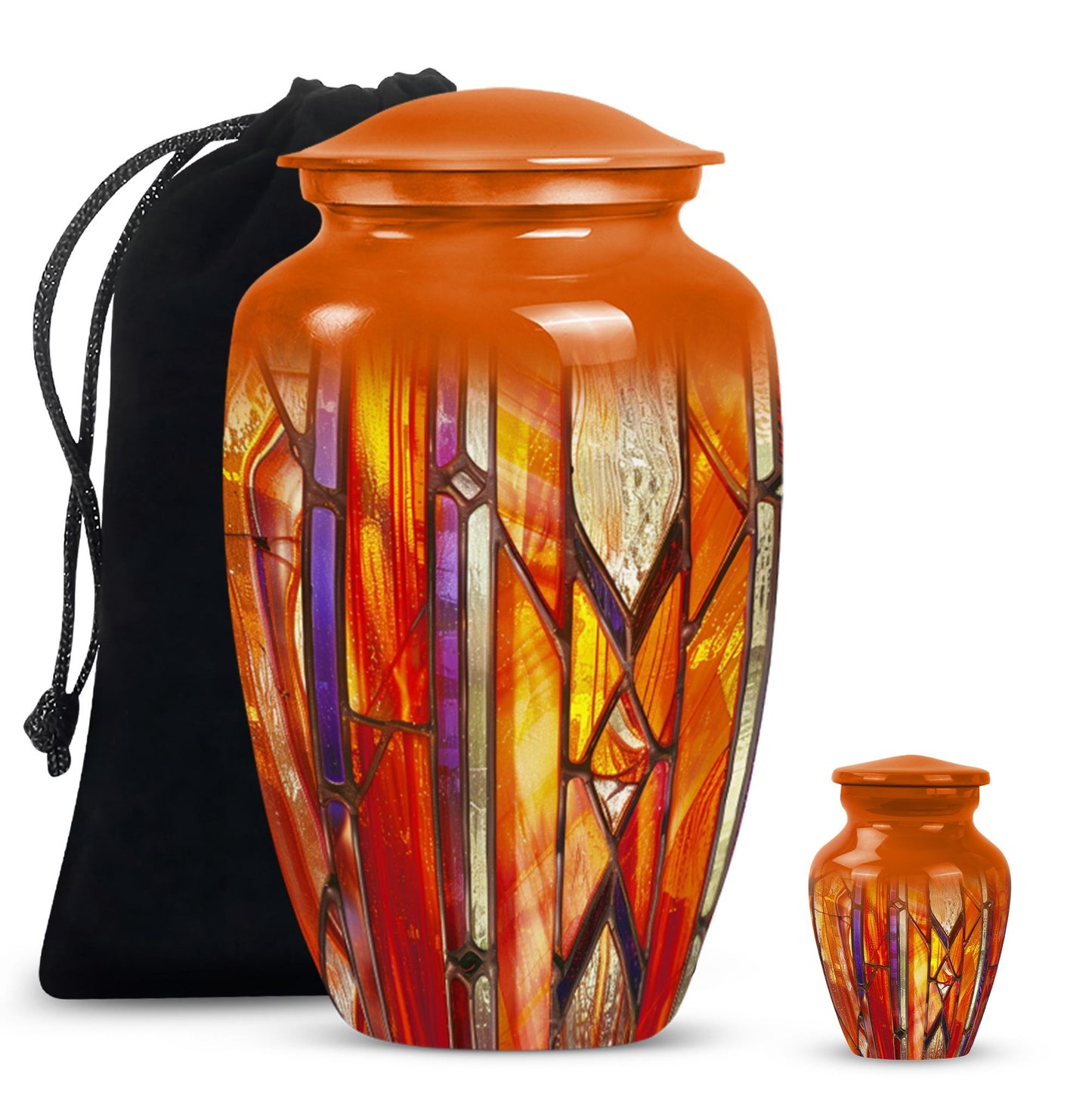 Stained Glass Ashes Keepsake Memorial, Funeral Cremation Urn