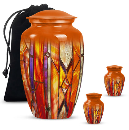 Stained Glass Ashes Keepsake Memorial, Funeral Cremation Urn