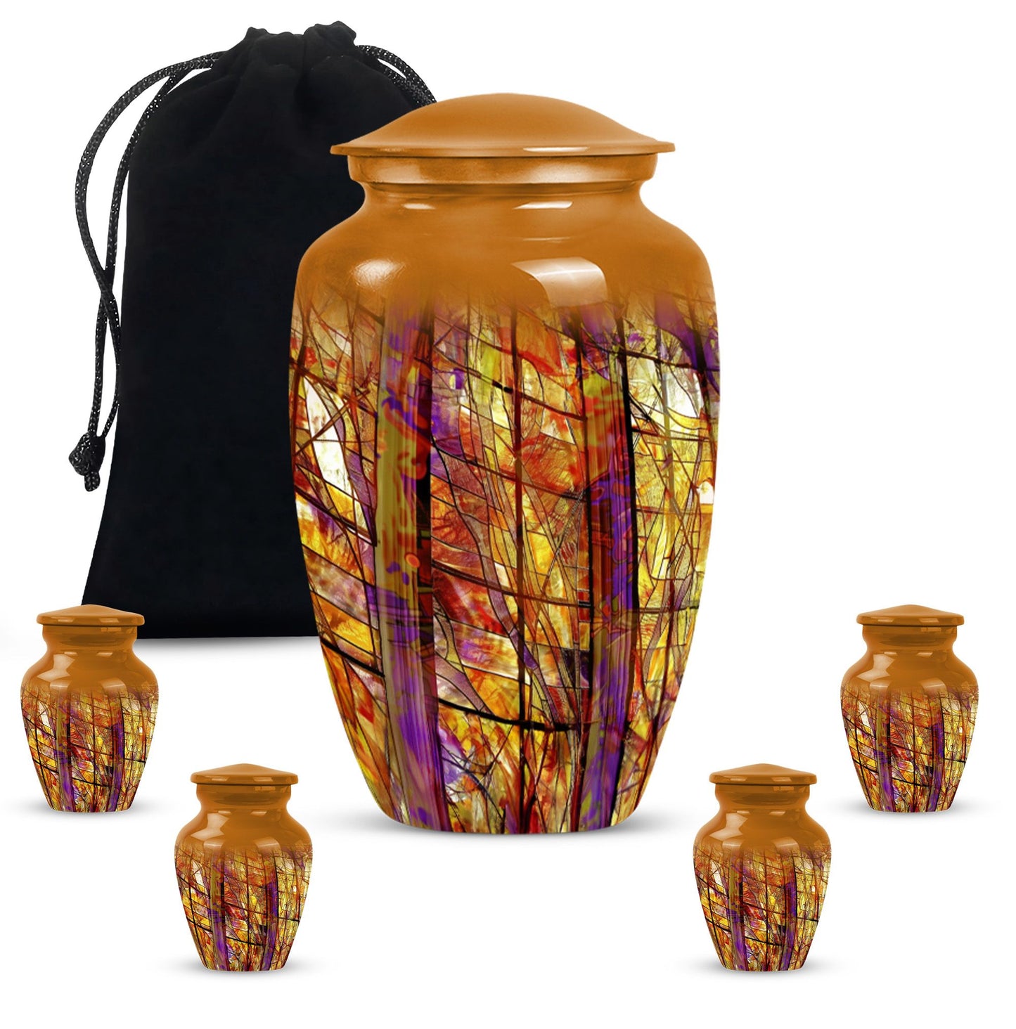 10-inch classic stained glass urn for cremation ashes