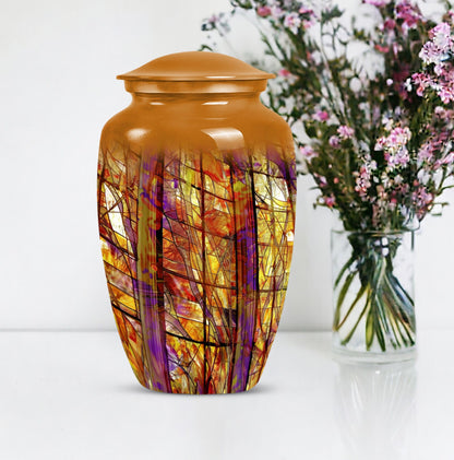 10-inch classic stained glass urn for cremation ashes