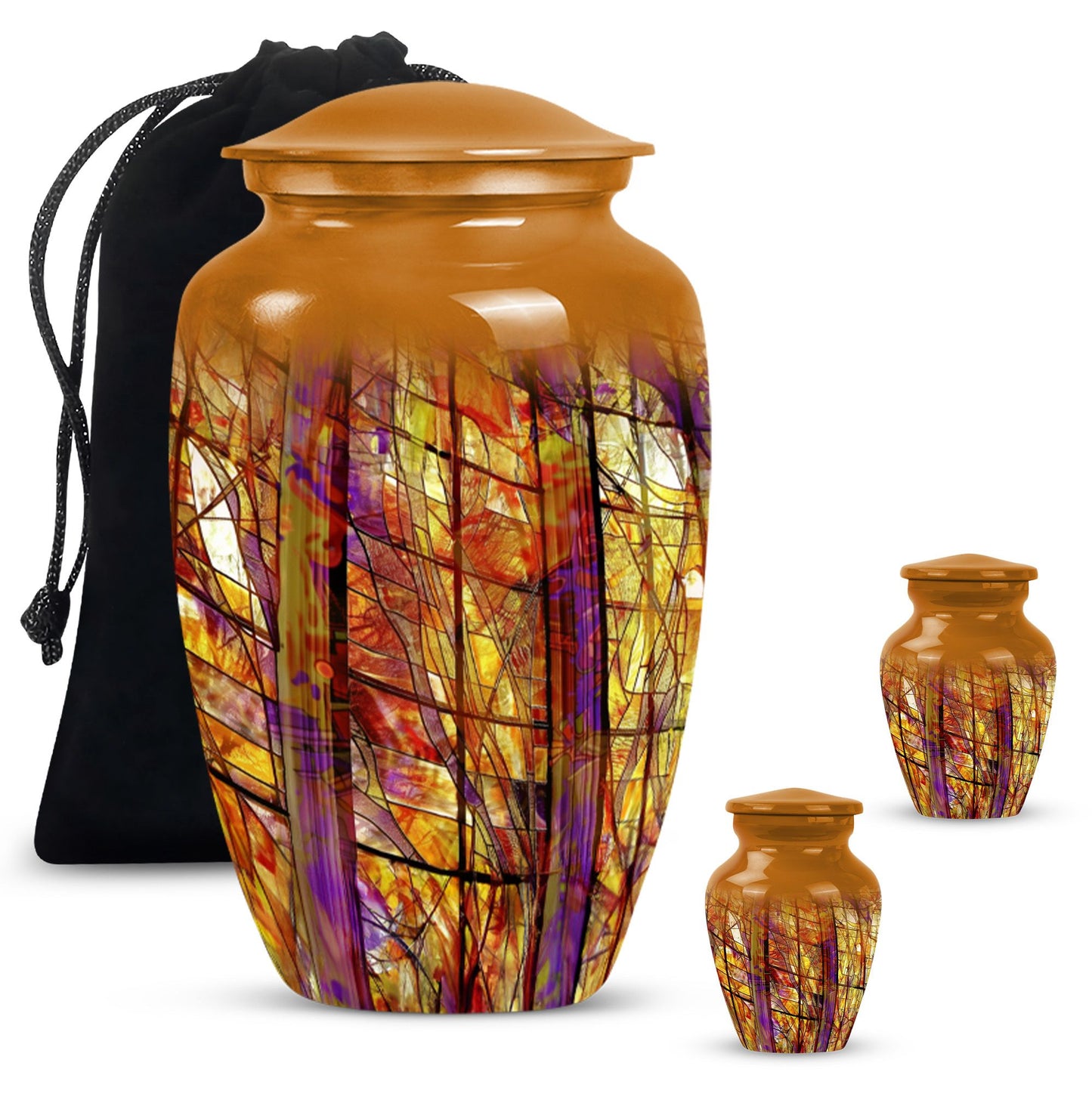 10-inch classic stained glass urn for cremation ashes