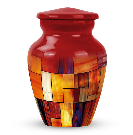 Stained Glass Cool Urn Ashes Memorial, Funeral Cremation Urn For Ashes