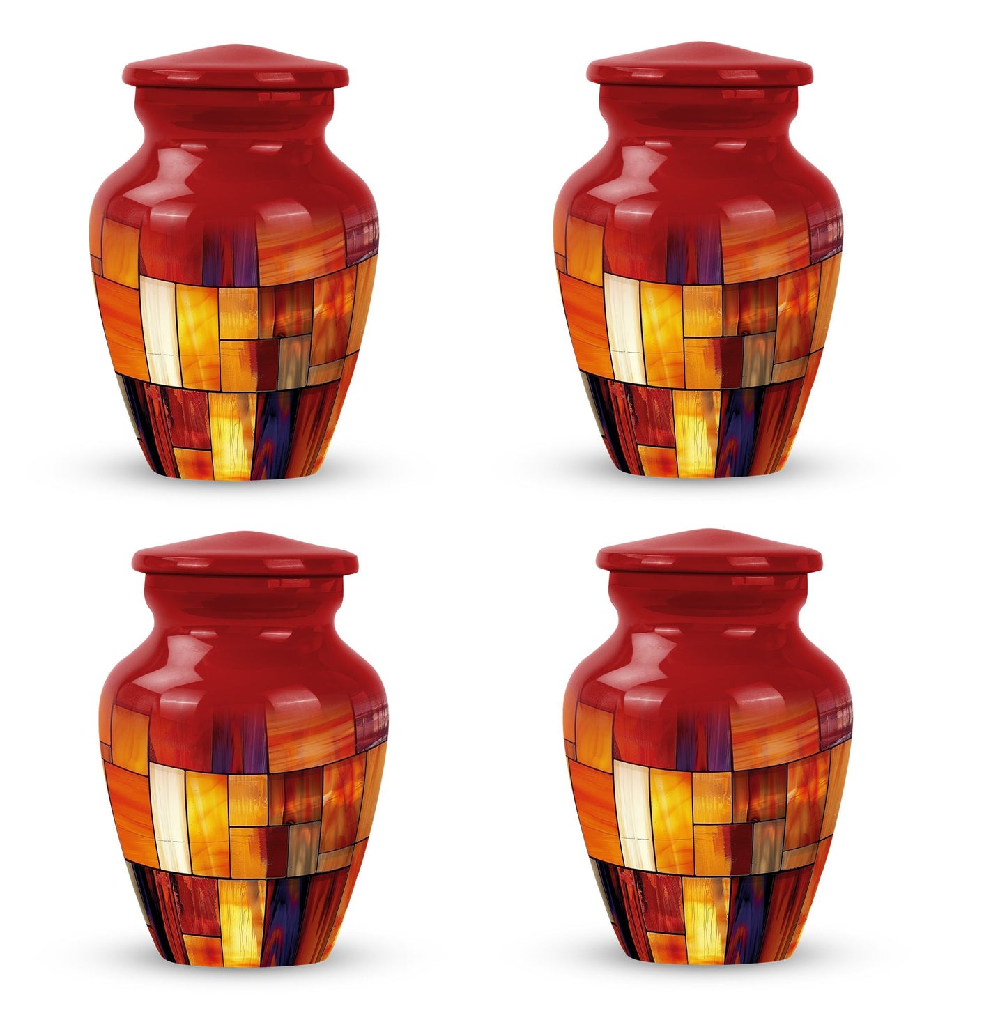 Glass Stained Glass Cremation Urn for Human Ashes - 10-inch, 200 cu in - Yatskia