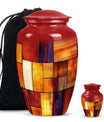 Stained Glass Cool Urn Ashes Memorial, Funeral Cremation Urn For Ashes