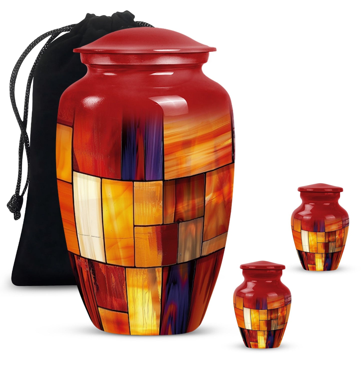 Glass Stained Glass Cremation Urn for Human Ashes - 10-inch, 200 cu in - Yatskia