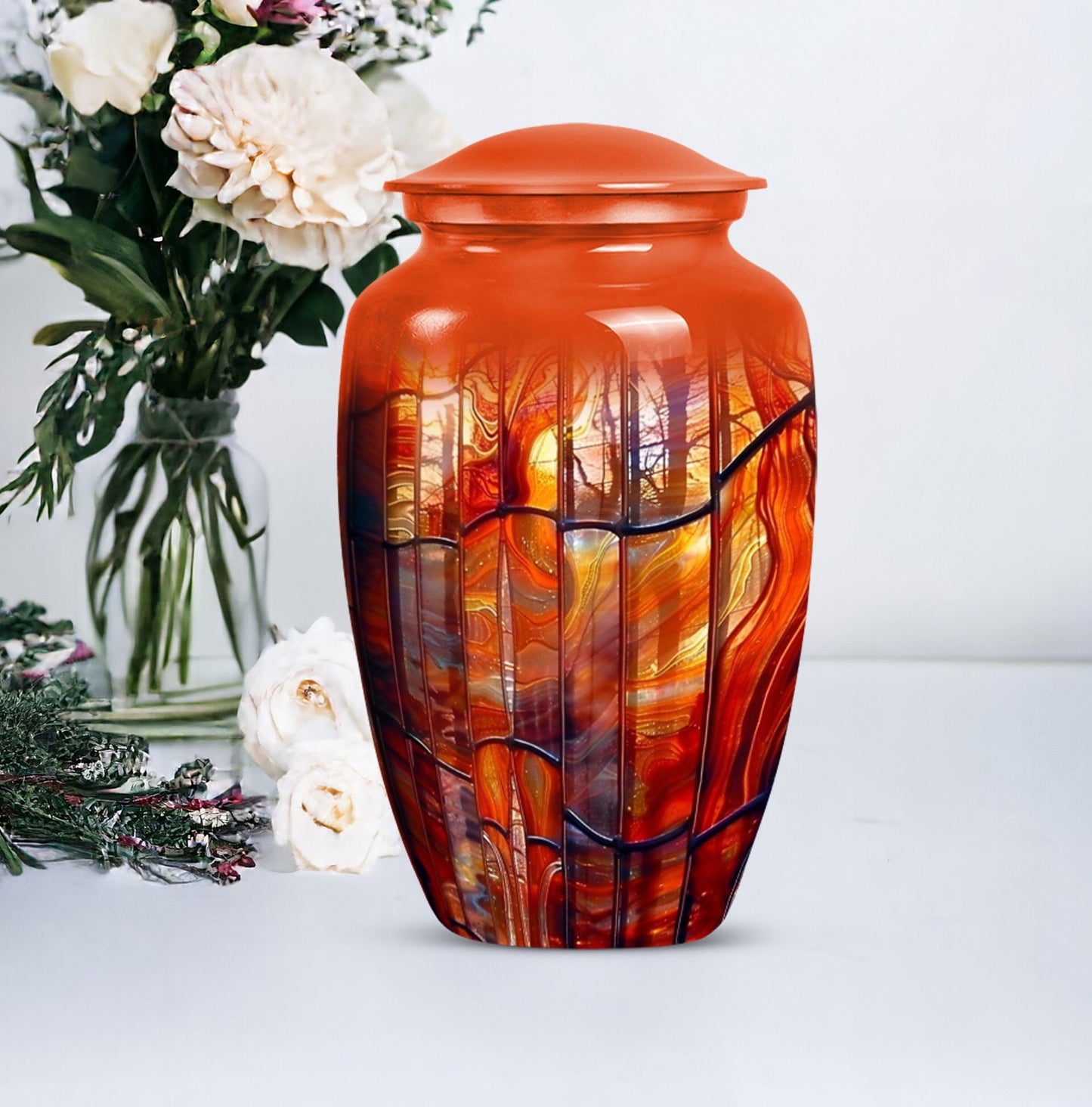 10-inch classic stained glass urn for human ashes