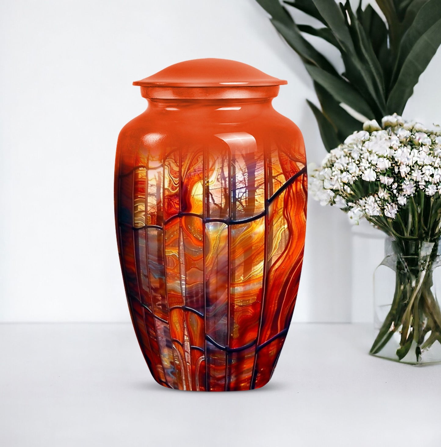 10-inch classic stained glass urn for human ashes