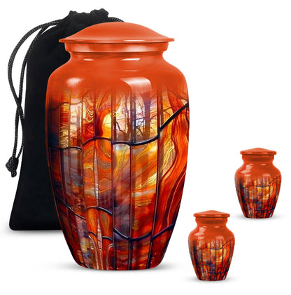 Glass Stained Glass Memorial Urn for Human Ashes - 10-inch, 200 cu in - Yatskia