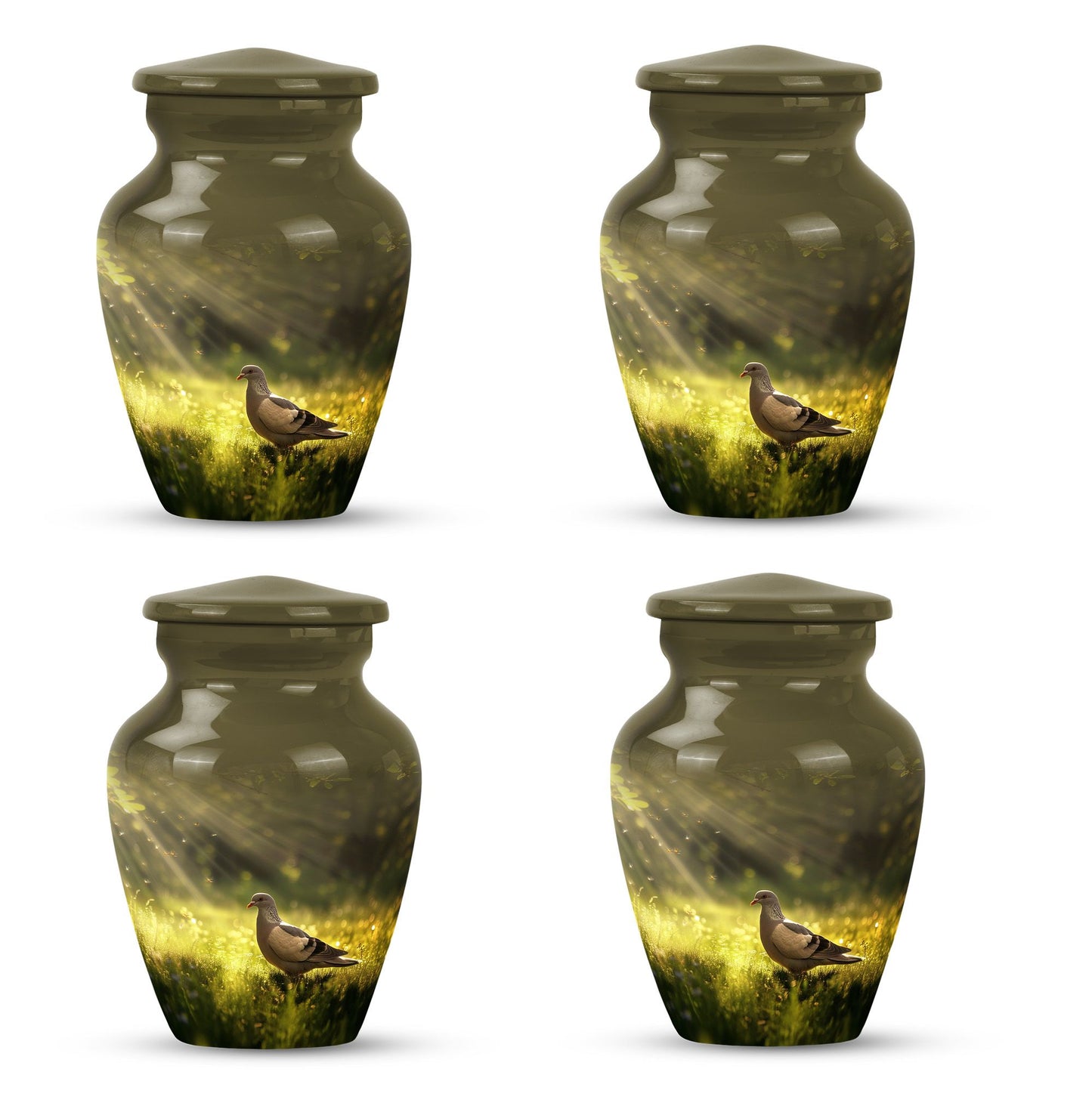 Personalized Dove Cremation Urn for Human Ashes - 3-inch, 200 cu in - Yatskia