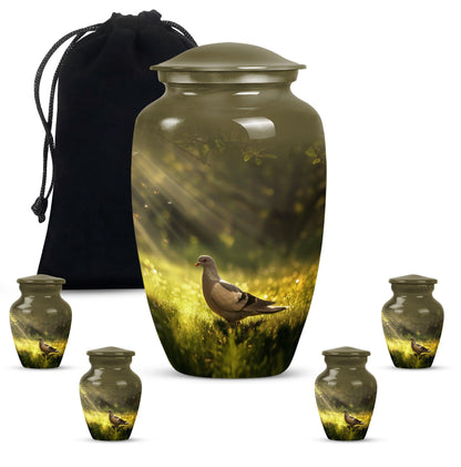 Personalized Dove Cremation Urn for Human Ashes - 3-inch, 200 cu in - Yatskia