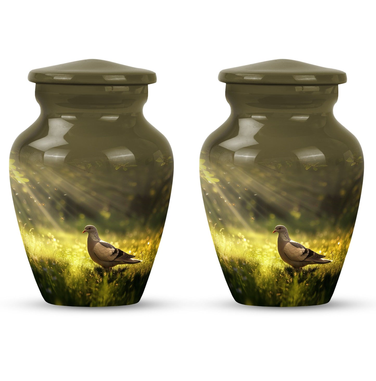 Dove themed 10-inch aluminum Classic Urn.