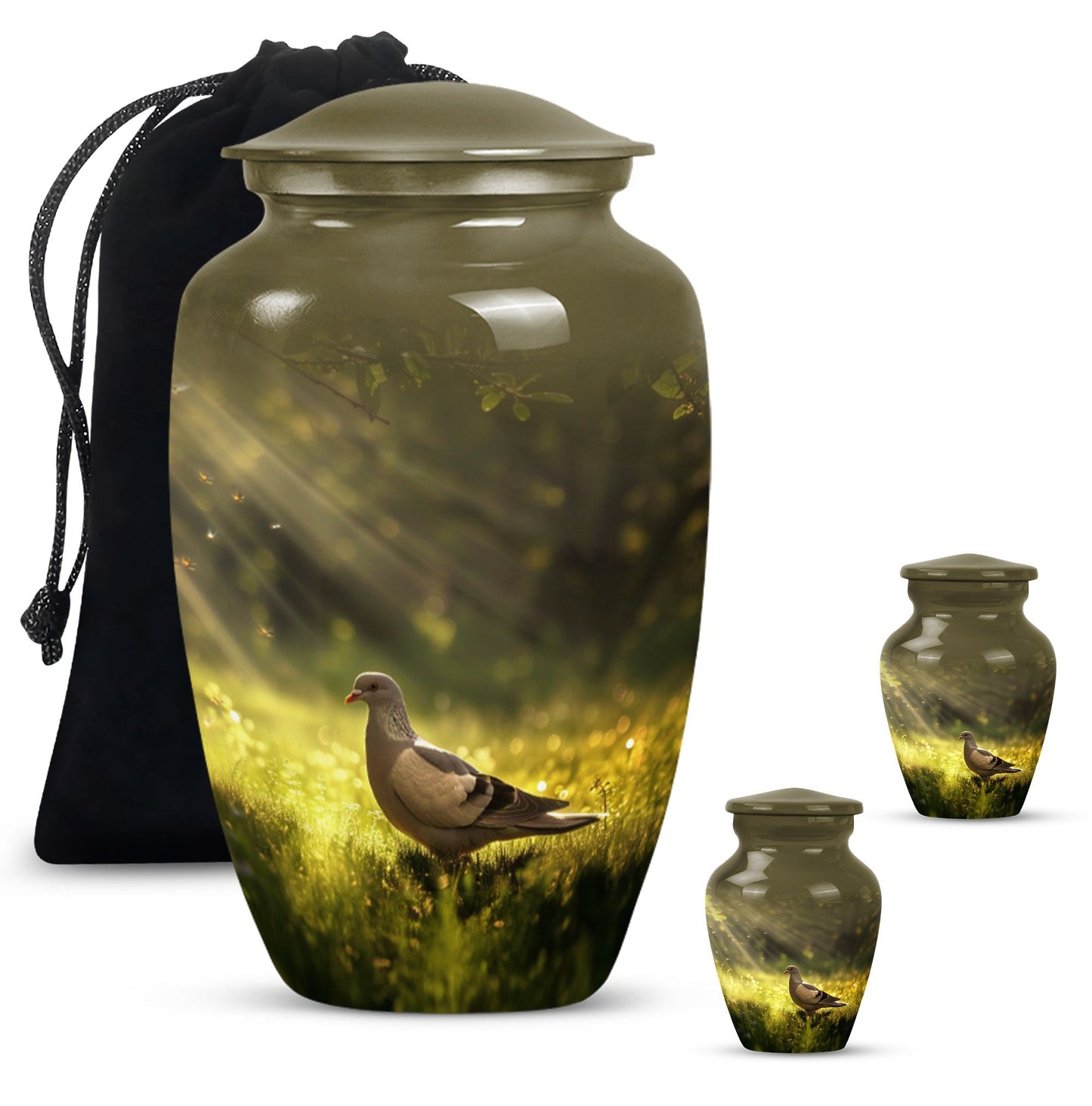 Dove themed 10-inch aluminum Classic Urn.