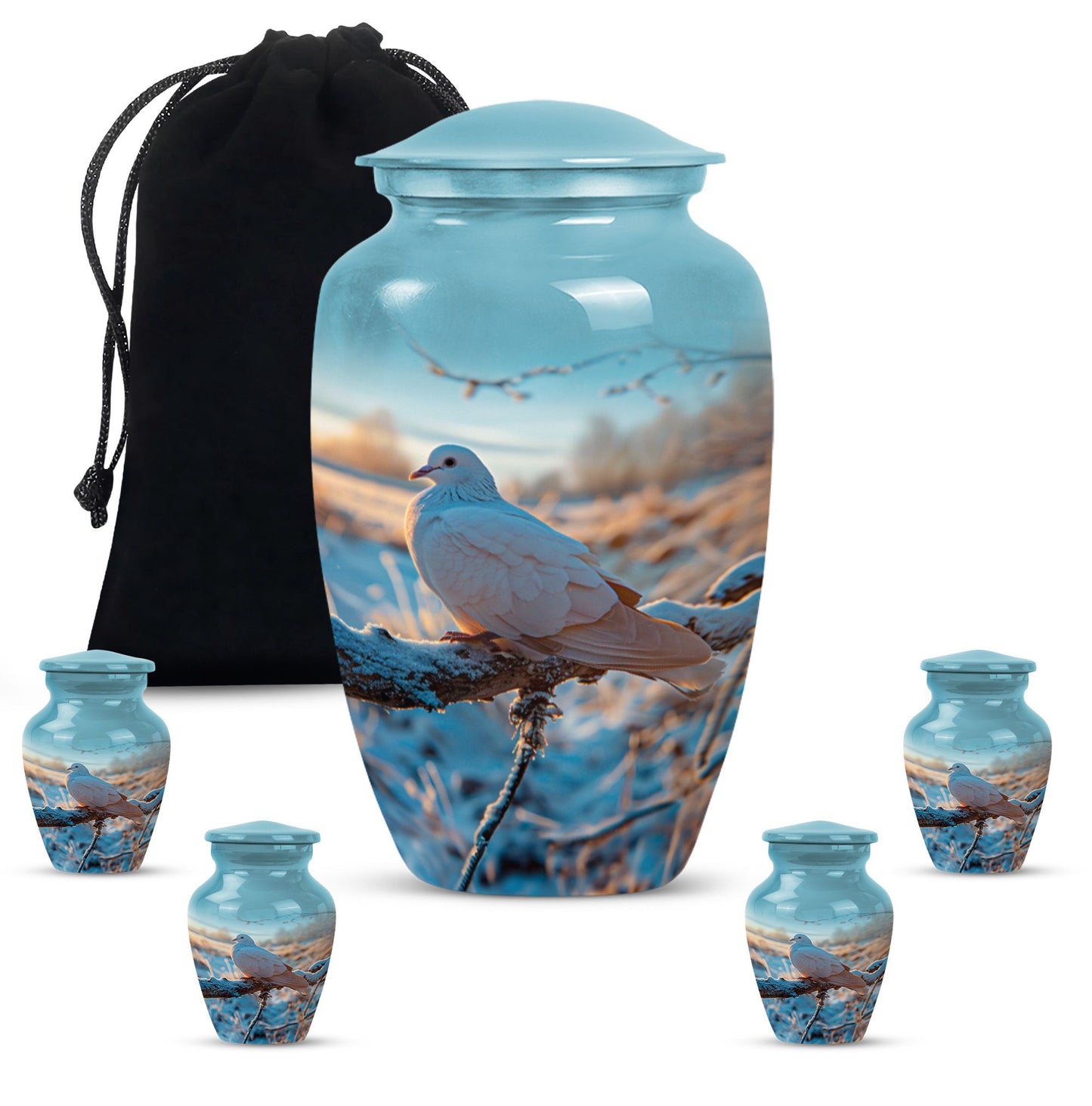 Personalized Bird Memorial Urn for Human Ashes - 10-inch, 200 cu in - Yatskia